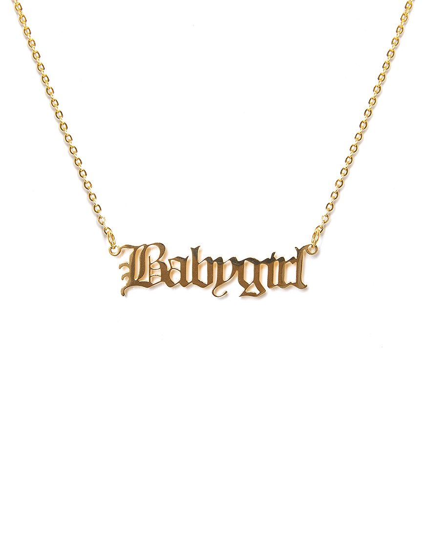Amazon.com: coadipress Old English Babygirl Necklace for Women Girls Unique  18k Gold Silver Plated Adjustable Words Stainless Steel Clavicle Chain  Necklaces Jewelry Birthday Gift (Blue Butterfly Gold Angel): Clothing,  Shoes & Jewelry